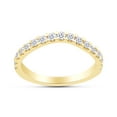 thumbnail image 1 of 1/3 Carat Round Cut White Natural Diamond Curved Wedding Band Ring For Women In 14K Yellow Gold Over Sterling Silver (Clarity : I2-I3, Color : I-J, 0.33 Cttw) Ring Size-5, 1 of 3