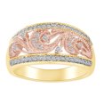 thumbnail image 1 of AFFY 1/3 Carat Round Cut White Natural Diamond Filigree Ring 10K Two Tone Gold (0.33 Cttw) Ring Size-7, 1 of 1