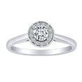 thumbnail image 1 of AFFY 1/3 Carat Round Cut White Natural Diamond Halo Cluster Engagement Ring In 14k Solid White Gold (0.33 Cttw) Ring Size-6.5, 1 of 1
