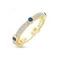 thumbnail image 1 of AFFY 1/3 Carat Round Cut White Natural Diamond Wedding Band Ring With Blue Sapphire In 14K Yellow Gold Over Sterling Silver (0.35 Cttw, I2-I3 Clarity), Ring Size-6, 1 of 5