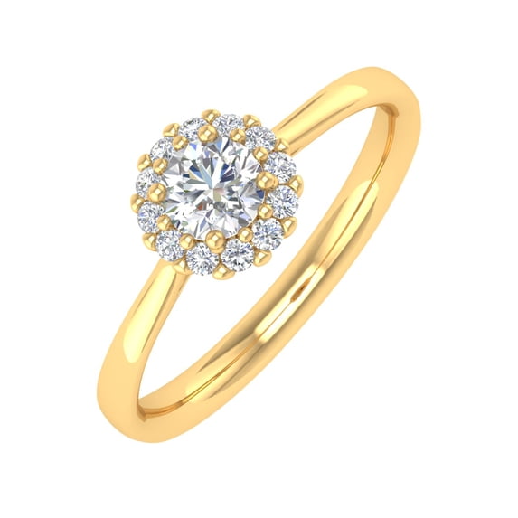 1/3 Carat Round Diamond Engagement Ring in 10K Yellow Gold (Ring Size 10.25)