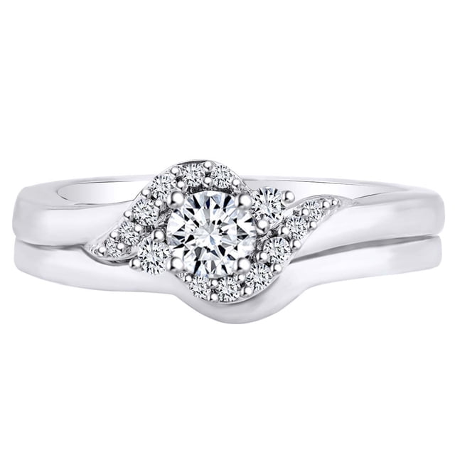Whrite Shape AFFY 1/3 Carat Round Shape White Natural Diamond Bridal Engagement Ring ...