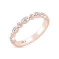 thumbnail image 1 of AFFY 1/3 Carat Round Shape White Natural Diamond Wedding Band Ring in 14K Rose Gold Over Sterling Silver (0.34 Cttw, I-J Color), Ring Size-10.5, 1 of 5
