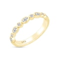 thumbnail image 1 of AFFY 1/3 Carat Round Shape White Natural Diamond Wedding Band Ring in 14K Yellow Gold Over Sterling Silver (0.34 Cttw, I-J Color), Ring Size-5.5, 1 of 5