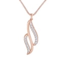 thumbnail image 1 of AFFY 1/3 Carat Round White Natural Diamond Swirl Pendent in 14k Solid Rose Gold (I-J Color, I2-I3 Clarity,0.33 Cttw), 1 of 1