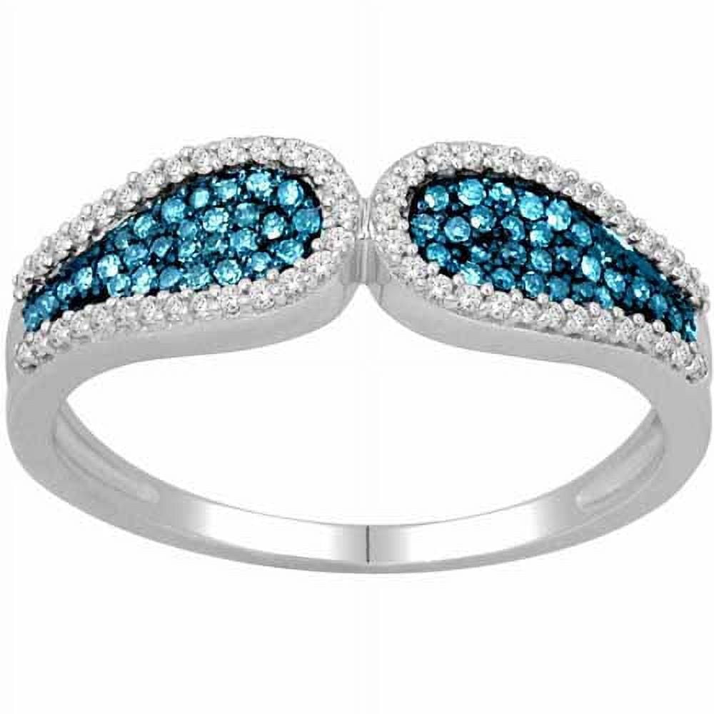 1/3 Carat T.W. Blue and White Diamond Sterling Silver Fashion Ring