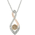 thumbnail image 1 of 1/3 Carat T.W. Champagne and White 10kt White and Rose Gold Bouquet Diamond Pendant, 1 of 2