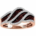 thumbnail image 1 of 1/3 Carat T.W. Cognac and White Diamond 10kt Rose Gold Fashion Ring, 1 of 1