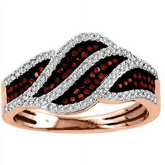 1/3 Carat T.W. Cognac and White Diamond 10kt Rose Gold Fashion Ring