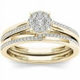 thumbnail image 1 of 1/3 Carat T.W. Diamond 10kt Yellow Gold Cluster Engagement Ring Set, 1 of 5