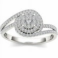 thumbnail image 1 of 1/3 Carat T.W. Diamond Cluster 10kt White Gold Engagement Ring, 1 of 1