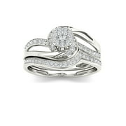 IMPERIAL 1/3 Carat T.W. Diamond Cluster 10kt White Gold Engagement Ring