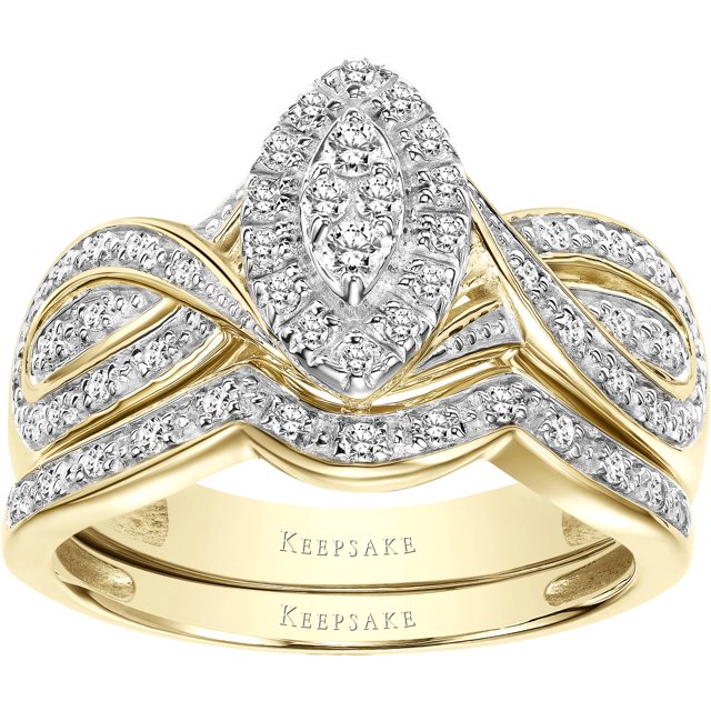 1/3 Carat T.W. Diamond Women's Halo Bridal Ring Set in 10k