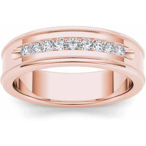 1/3 Carat T.W. Diamond Men's 14kt Rose Gold Wedding Band