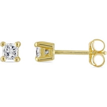 1/3 Carat T.W. Princess-Cut Diamond 14kt Yellow Gold Solitaire Stud Earrings