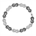 thumbnail image 1 of 1/3 Carat T.W. Round Black Diamond Sterling Silver Infinity Link Bracelet, 7", 1 of 3