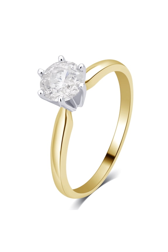 1/3 Carat T.W. Round Diamond 14K Yellow Gold Solitaire Engagement Ring