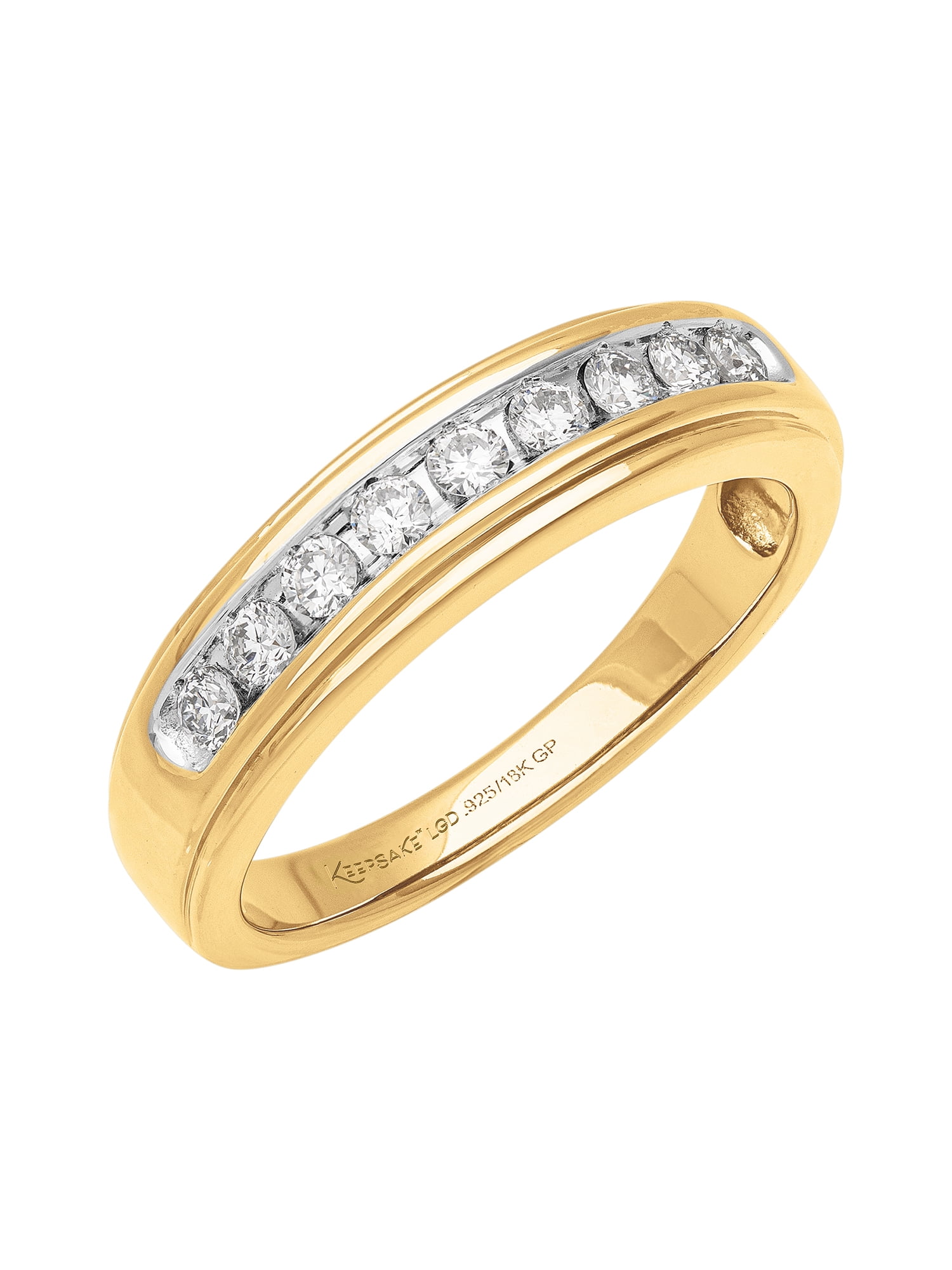 1/3 Carat TW Lab-Grown Diamond 18k Yellow Gold-Plated Sterling Silver "Nova" Women's Band