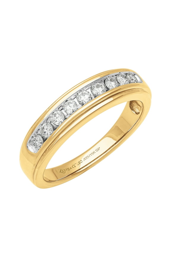 1/3 Carat TW Lab-Grown Diamond 18k Yellow Gold-Plated Sterling Silver "Nova" Women's Band