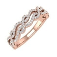 thumbnail image 1 of 1/3 Carat Twisted Diamond Wedding Band Ring in 10K Rose Gold (Ring Size 8), 1 of 6