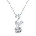 thumbnail image 1 of AFFY 1/3 Ct Natural Diamond Wings Cluster Pendant Necklace In 14K Solid White Gold, 1 of 1