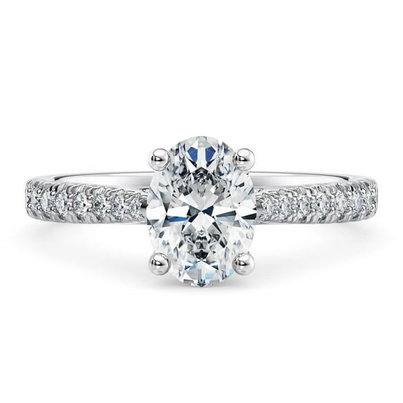 1.3 Ct Oval Cut Moissanite Diamond Hidden Halo Ring for Women – 925 Sterling Silver Solitaire Diamond