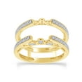 thumbnail image 1 of 1/3 Ct Round Cut Lab Created Moissanite Diamond Millgrain Cathedral Enhancer Guard Ring In 14K Yellow Gold Over Sterling Silver(G-H Color,0.33 Cttw)-11.5, 1 of 6