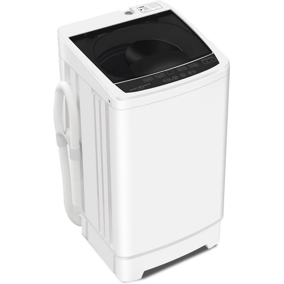 DIMEDEAL Full Automatic Washing Machine, 10 lbs Washer, 8 Washing Programs & 6 Water Levels