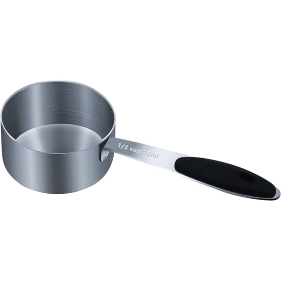 1/3 Cup(5.3 Tbsp | 79 ml | 79 cc | 2.7 oz) Measuring Cup, Stainless Steel Measuring Cups, Single Metal Measuring Cup, Kitchen Gadgets for Cooking