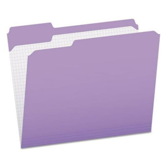 1-3-Cut Tab Double-Ply Reinforced Top Tab Colored File Folders - Letter Size, Lavender - Pack of 10