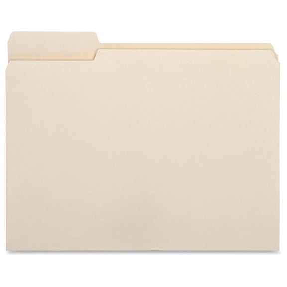 1/3 Cut Top Tab File Folder - Left Tab - Box of 100 Manila