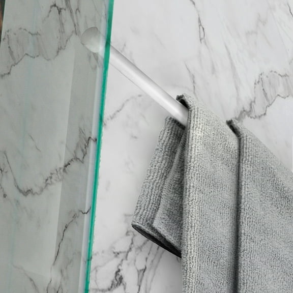 1/3" Dia Adjustable 7" to 12" Spring Tension Rod in White (Set of 2)