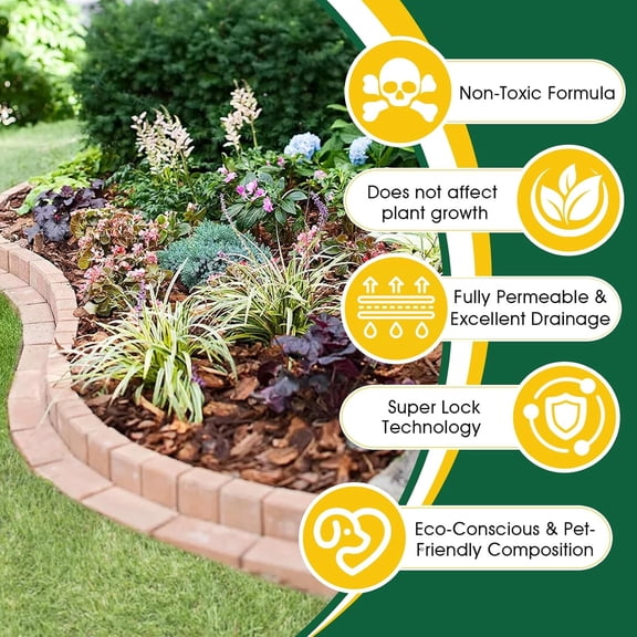 1.3 Gallon Mulch Glue for Landscaping, Rock Glue, No Dilution Needed Fast-Dry Non-Toxic Weather-Resistant Strong Gravel Binder, Pine Straw Outdoor Strong Pebble Gravel Hold for Garden