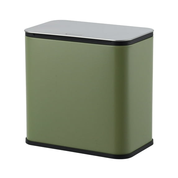 1.3 Gallon Trash Can, Stainless Steel Kitchen Garbage Bin with Inner Bucket and Charcoal Filter for Kitchen Bedroom Office - Green