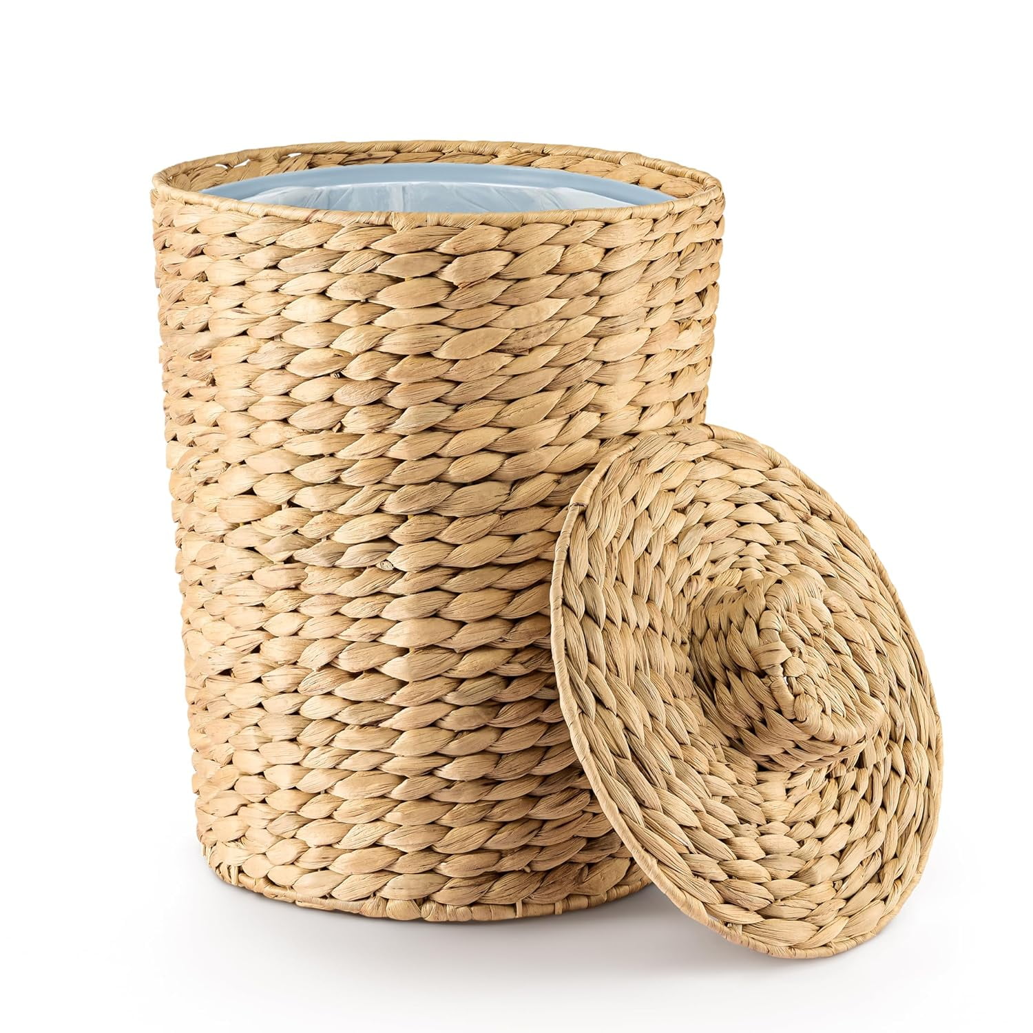 Eaasty 2 Pack Wicker Waste Basket Hand Woven Waste Basket - View #2