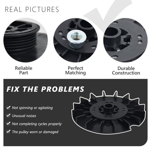 1/3 Hp Motor Pulley & Nut WH03X32218 WH49X25378 Washing Machine Motor Compatible with Hotpoint GE Washing Machines Replaces WH07X24695 WH39X27601$$Electronics Accessories