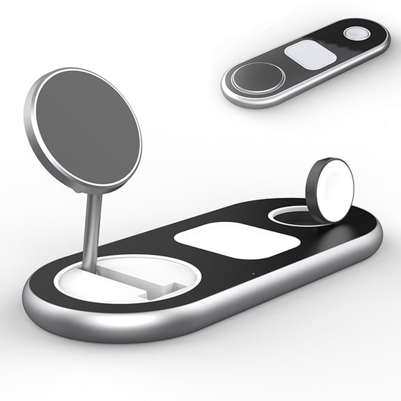 1 3 In 1 Charging Station Foldable Magnetic Wireless Charging Stand Adjustable Phone Charging Holder