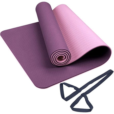 1/3 Inch (8mm) Extra Thick Exercise Workout Yoga Mat with Carrying Strap