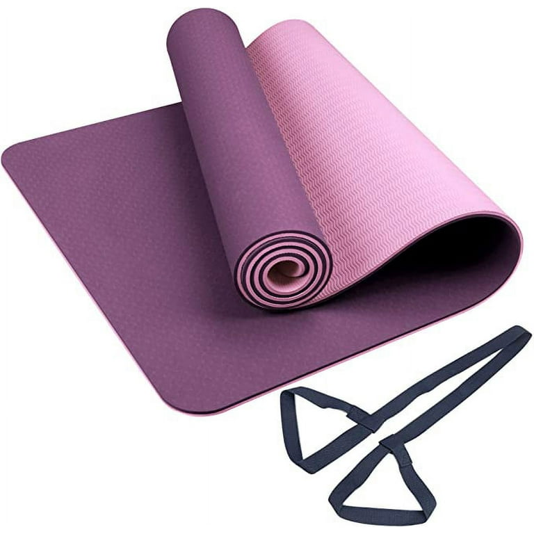  WELLDAY Yoga Mat Daisy Flower Purple Non Slip Fitness