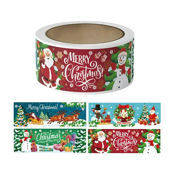 1*3 Inch Merry Christmas Stickers Roll for Gift Packing, Cards, Envelopes, Party Supplies (Christmas 2)