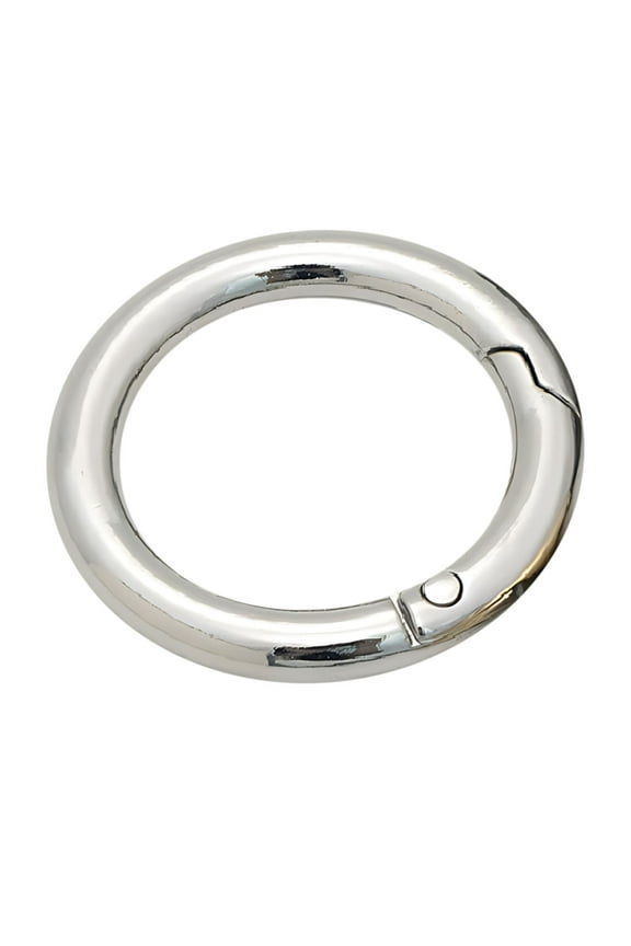 1.3 Inch Metal Spring O Rings Clip Keychain, Round Carabiner Clips Keyrings Snap Hook Buckle, Purse Shoulder Bag Chain Rings Clip Replacement Paracord Keychain Lanyard