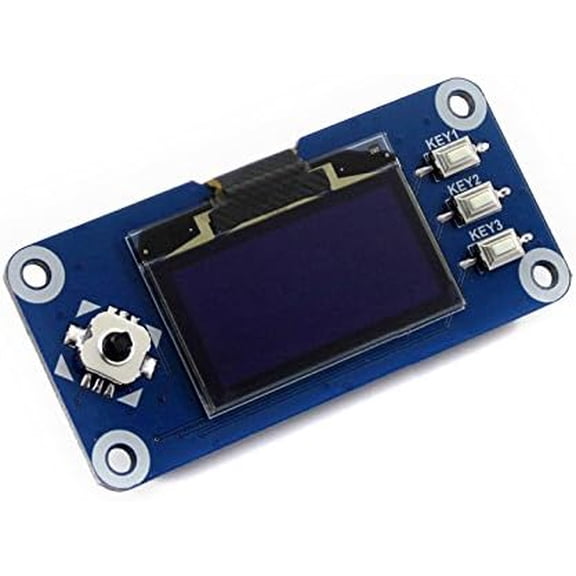 1.3 Inch OLED Display HAT for 5/4/3/Zero, 128x64 Blue Screen Module, SPI/I2C Interface, SH1106 Driver with Joystick & Buttons, for Jetson Nano