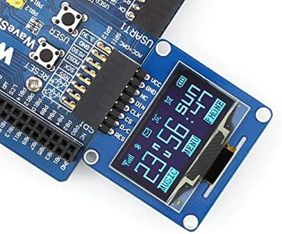1.3 Inch OLED Display, SH1106 Driver, SPI/I2C Interface, 128x64 Resolution, Blue, 3.3V/5V Compatible with , Arduino, STM32, Jetson Nano - Curved Pinheader