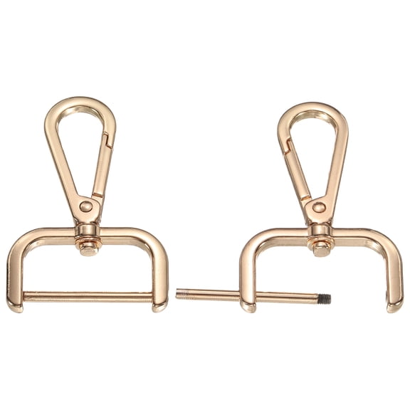1.3 Inch Swivel Clasp Hooks, 2 Pcs Detachable Snap Hook for Bag Strap Purse Lanyard DIY Craft Hardware, Light Gold