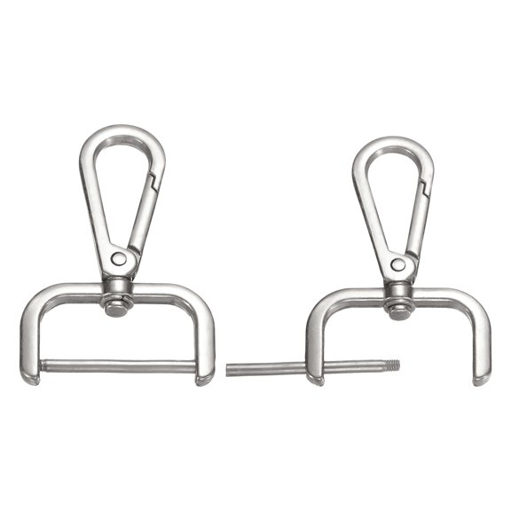 1.3 Inch Swivel Clasp Hooks, 2 Pcs Detachable Snap Hook for Bag Strap Purse Lanyard DIY Craft Hardware, Silver