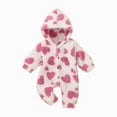thumbnail image 1 of 1-3 Months Newborn Baby Girls And Boys Fall And Winter Long Sleeved Hooded Jumpsuit Baby Girls Outdoor Bodysuit, 1 of 9