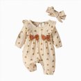 thumbnail image 1 of 1-3 Months Newborn Baby Girls Long Sleeved Bodysuits Newborn Cotton Button Climbing Suit 6-12 Months 12-24 Months, 1 of 4