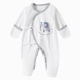 thumbnail image 1 of 1-3 Months Newborn Footed Sleeper Gown With Mitten Cuffs Cotton Side Baby Footed Print Infant Play For 0 6 Months Grey, 1 of 6