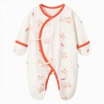 thumbnail image 1 of 1-3 Months Newborn Preemie Bodysuit Boy Girl Climbing Suit Footed Sleeper Gown With Mitten Cuffs Cotton Side Baby Footed Print Infant Play For 0 6 Months Red Rompers Baby Gift, 1 of 6