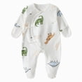 thumbnail image 1 of 1-3 Months Newborn Preemie Boys Girls Underwear Pajamas Rompers Home Clothes Footed Sleeper Gown With Mitten Footed Print Infant Play For 0 6 Months Green Rompers Baby Gift, 1 of 6